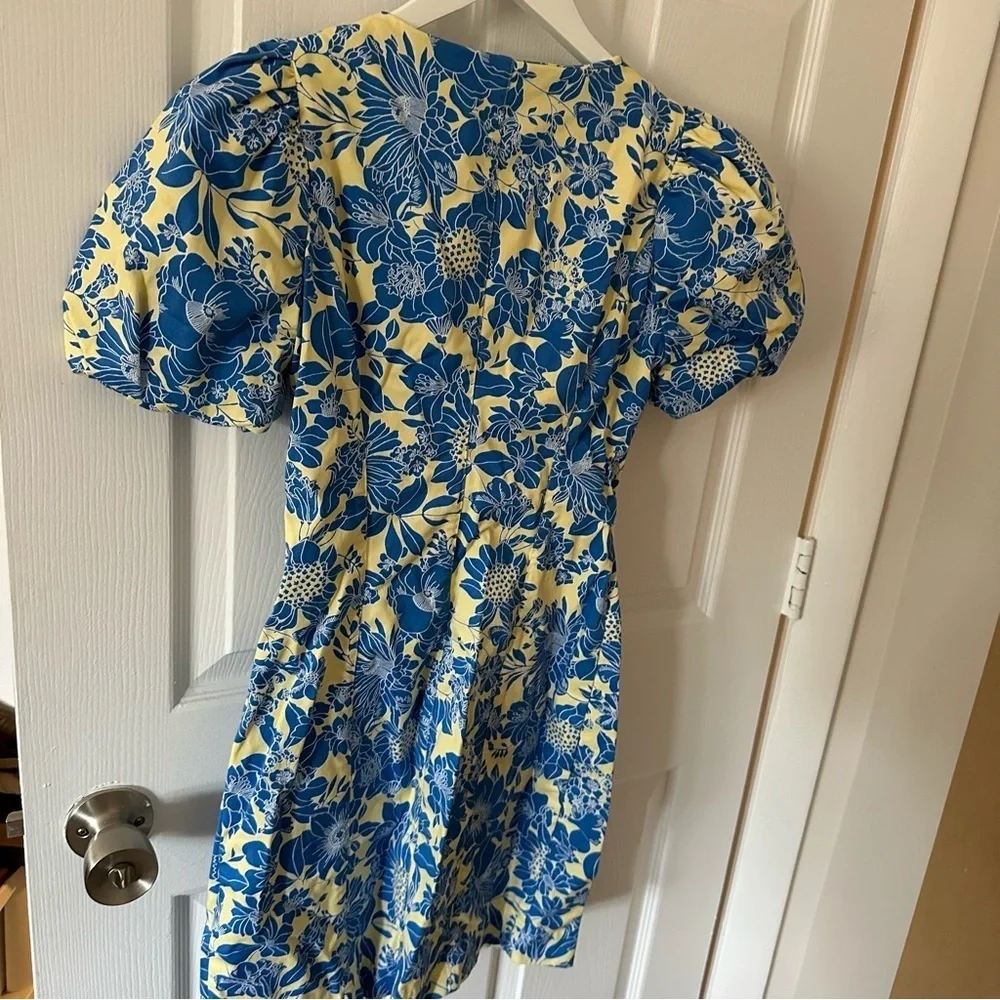 J. Crew Yellow and Blue Floral Mini Dress